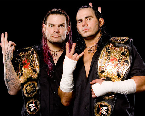 *Dual Signed* Hardy Boyz Tag Title 8x10 Promo (JSA)